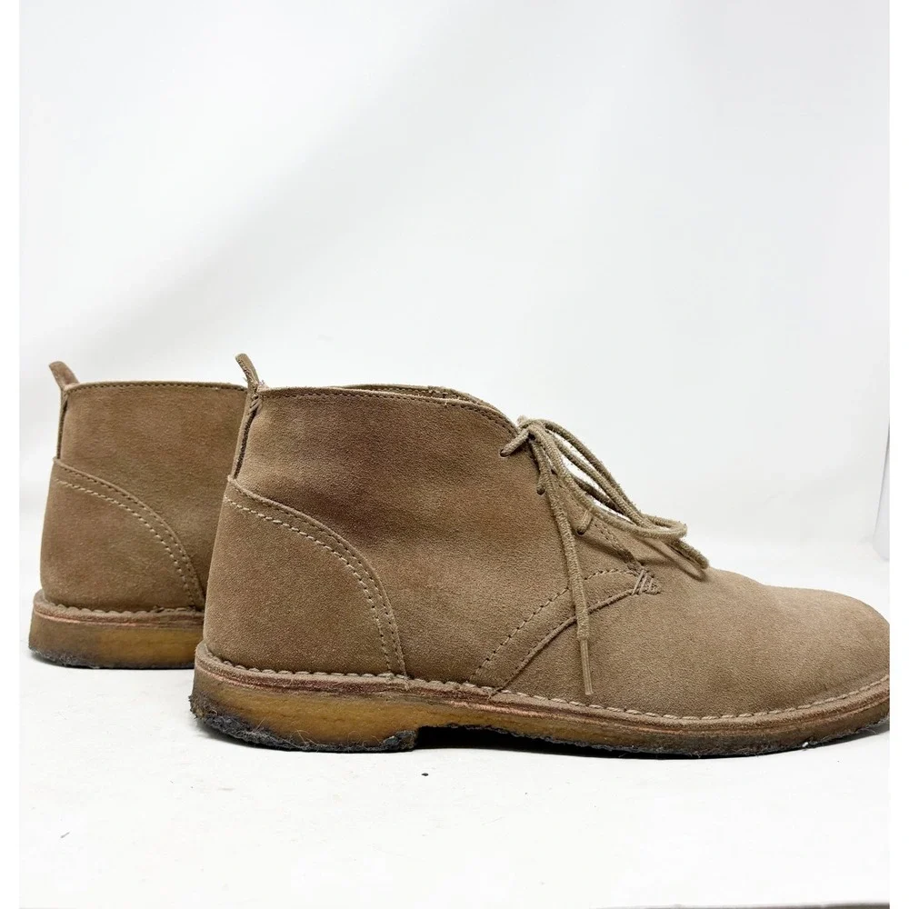 L.L. Bean Men's Tan Suede Leather Chukka Desert Boots 11 M Crepe Sole